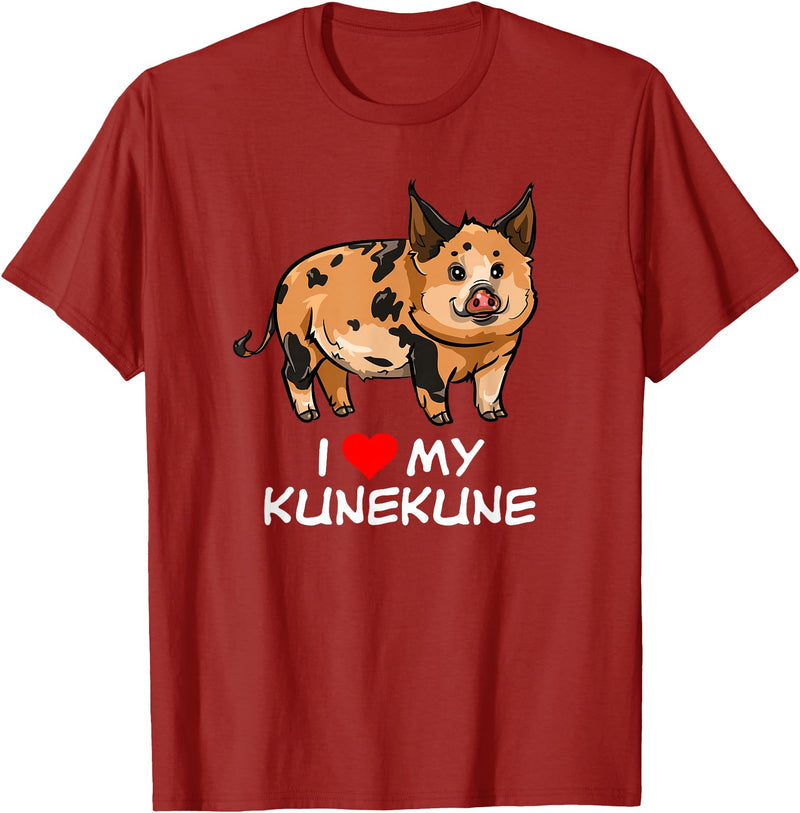 Angry Ant Graphics - Kunekune Pig Gifts I Love My Kunekune Pig T-Shirt - Cranberry Red