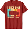 Cool Pig Gifts Farmer Pigs Accessories & Stuff Funny Pig for Men Women Farm Animal Swine Vintage Pig Lovers T-Shirt - Cranberry Red
