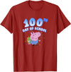 Peppa Pig George Pig 100th Day Of School Fun Confetti Pose T-Shirt - Cranberry Red