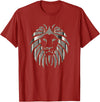 Teeshire Lion Head Tshirts Silver Lion Head Portrait Safari Animal Novelty Gift T-Shirt T-Shirt - Cranberry Red