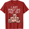 Pig Lover Shirts For Men Women Kids I Just Really Like Pigs Ok Hog Farmer Swine Men Women Kids T-Shirt - Cranberry Red