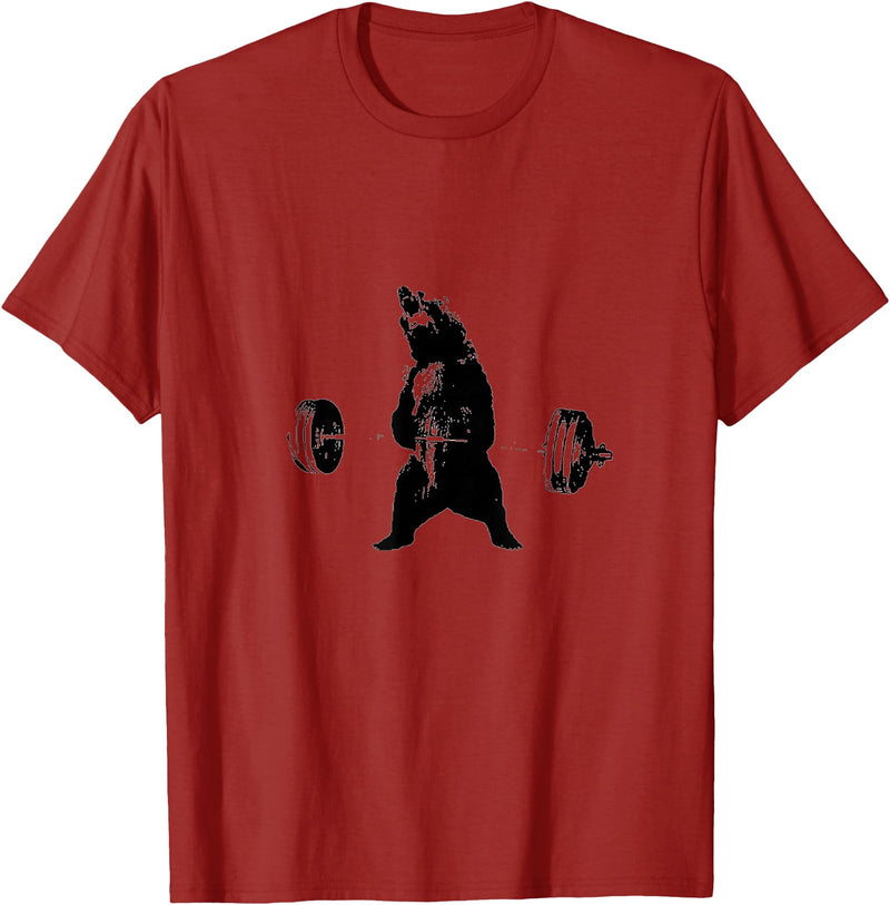 Lifting Motivation Bear Powerful Grizzly Bear Lifting Training T-Shirt T-Shirt - Cranberry Red