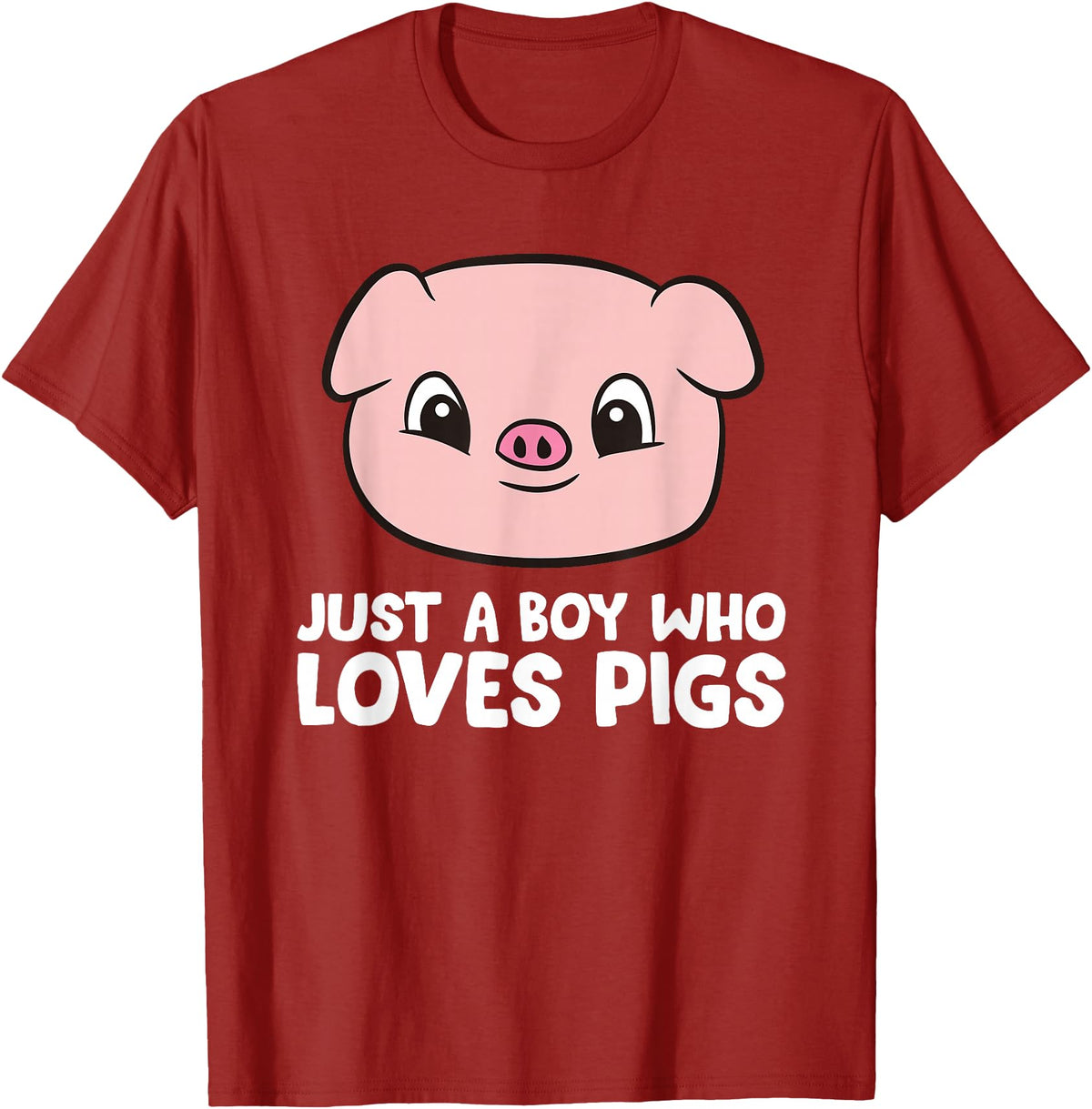 Funny Pigs Gifts And Pig Farmer Apparels Pig Farmer Boy Just a Boy Who Loves Pigs T-Shirt - Cranberry Red