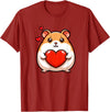 Cute Hamster Funny Valentines Heart Lover Men Women Kids T-Shirt - Cranberry Red
