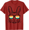 Easter Bunny Face Sunglasses Retro Rabbit Men Boy Kids Youth T-Shirt in Cranberry Red