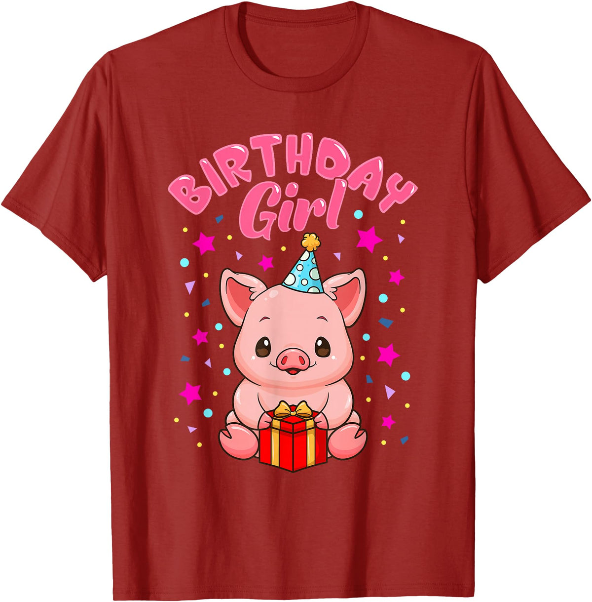 CC Piggy Stuff Pig Birthday Girl Piggy Party Gift Women T-Shirt - Cranberry Red