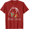 Autism Awareness Nani Bear Puzzle Support Autistic Adults T-Shirt - Cranberry Red