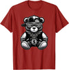 Teddy Bear Hip Hop Lovers Men Women & Kids Funny Hip Hop Teddy Bear 90s Graffiti Art Rap Lover Gangsta T-Shirt - Cranberry Red