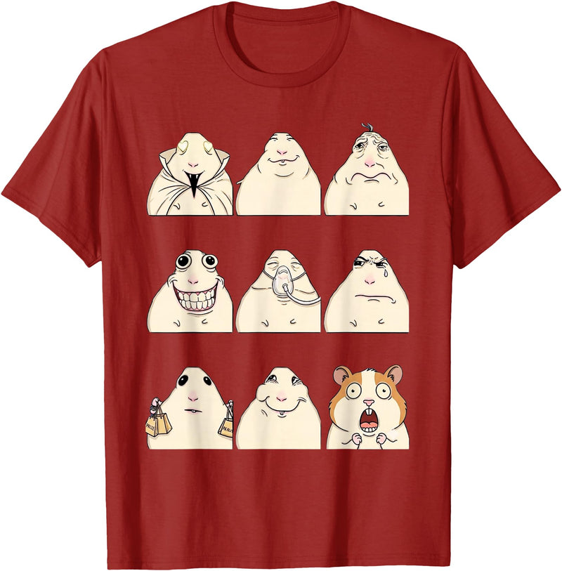 Hamster Reaction Meme Kids Boys Girls Men and Women T-Shirt - Cranberry Red