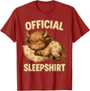 Official Sleep Animal Pajamas Nightgown Sleepwear Highland_Cow - Official Sleepshirt Pajamas Nightgown T-Shirt - Cranberry