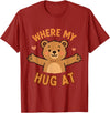 Where My Hug At Co. Where My Hug at Bear Hug Graphic T-Shirt - Cranberry Red