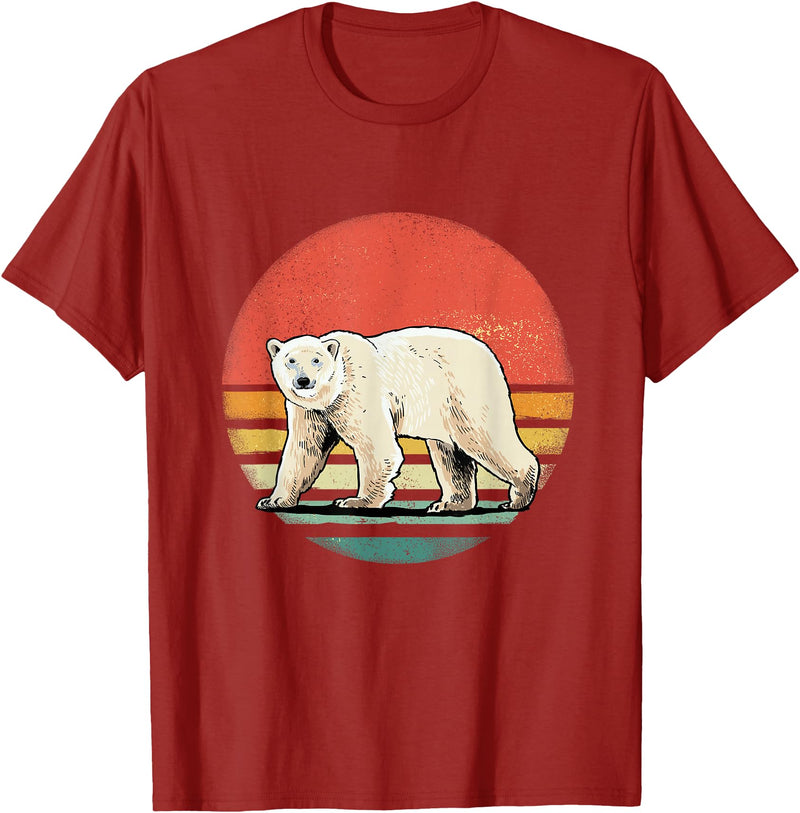Wowsome! Vintage Polar Bear Tshirt Retro Arctic Animal Bear Lover T-Shirt - Cranberry Red