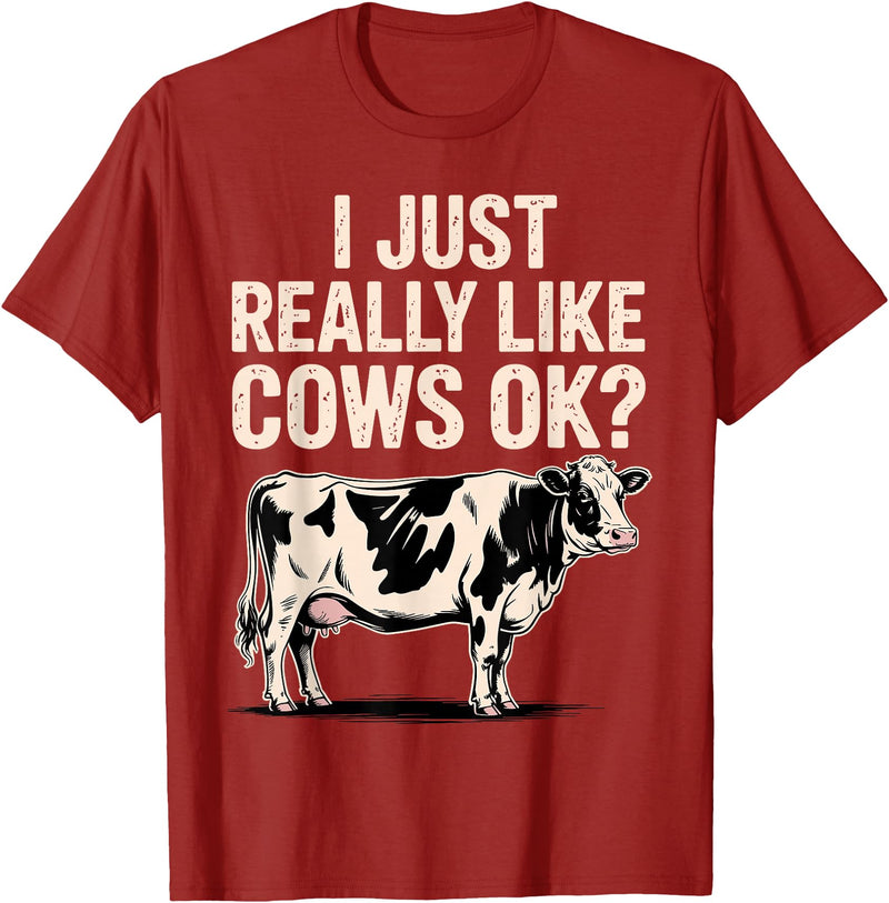 Cow Gift Cow Lover Accessories Cattle Farmer Stuff Funny Cow Design for Men Women Kids Dairy Cattle Cow Lovers T-Shirt -