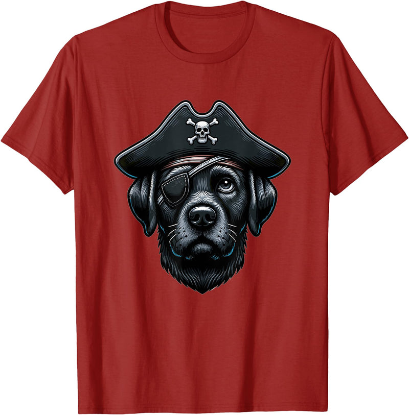 Black Labrador Pirate Halloween Costume for Kids Black Labrador Pirate Dog Halloween Party T-Shirt for Men Women Kids -
