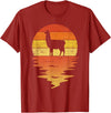 TrendyPull Silhouette Retro Vintage Style Gifts Llama shirt retro sunset 70s vintage Llama T-Shirt - Cranberry Red
