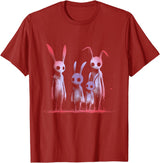 Dark Aesthetic Rabbit T-Shirt in Cranberry Red