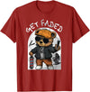Black Barbershop African American Barber Designs Get Faded Hip Hop Teddy Bear Barber Streetwear Fade Haircut T-Shirt - Cranberry Red