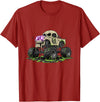 Funny Monster Truck Horror Gift Idea Skeleton Drip Monster Truck Skull Bones Creepy Halloween T-Shirt - Cranberry Red