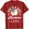 LLama Squad Shirts and Gifts Vintage Momma Llama Mom Farm Animal Llama Lover T-Shirt - Cranberry Red