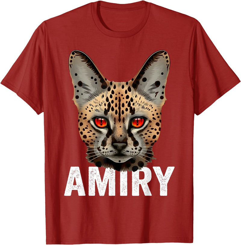 Mountain Lion Wild Serval Cat Shirts Mountain Lion Ohio Wild Cat Amiry Serval Cat T-Shirt - Cranberry Red