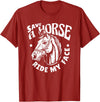 Horse Riding Gifts & Accessories Horse Riding - Horseback Rider Save A Horse Ride My Face T-Shirt - Cranberry Red