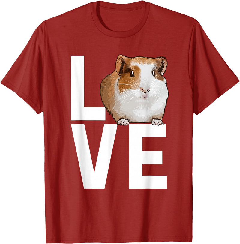 Guinea Pig Gift Guinea Pig Accessories & Stuff Cool Guinea Pig Art for Men Women Cavy Pet Guinea Pig Lover T-Shirt - Cranberry Red