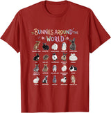 Cute Animal Rabbit Lover Bunny Graphic T-Shirt in Cranberry Red