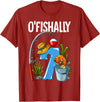 Fishing Theme Birthday Gifts O'fishally 7 Years Old 7th Birthday Fishing T-Shirt - Cranberry Red