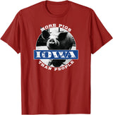 Iowa Gifts by LAD Graphics Iowa Gifts Fun Fact "Iowa More Pigs Than People" Cute Gift T-Shirt - Cranberry Red