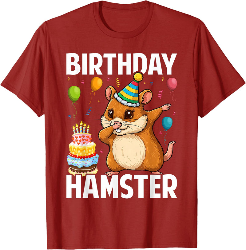 Birthday Hamster Cute Lover T-Shirt - Cranberry Red