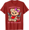 Strawberry Jams But My Gun Don't Funny Teddy Bear T-Shirt - Cranberry Red