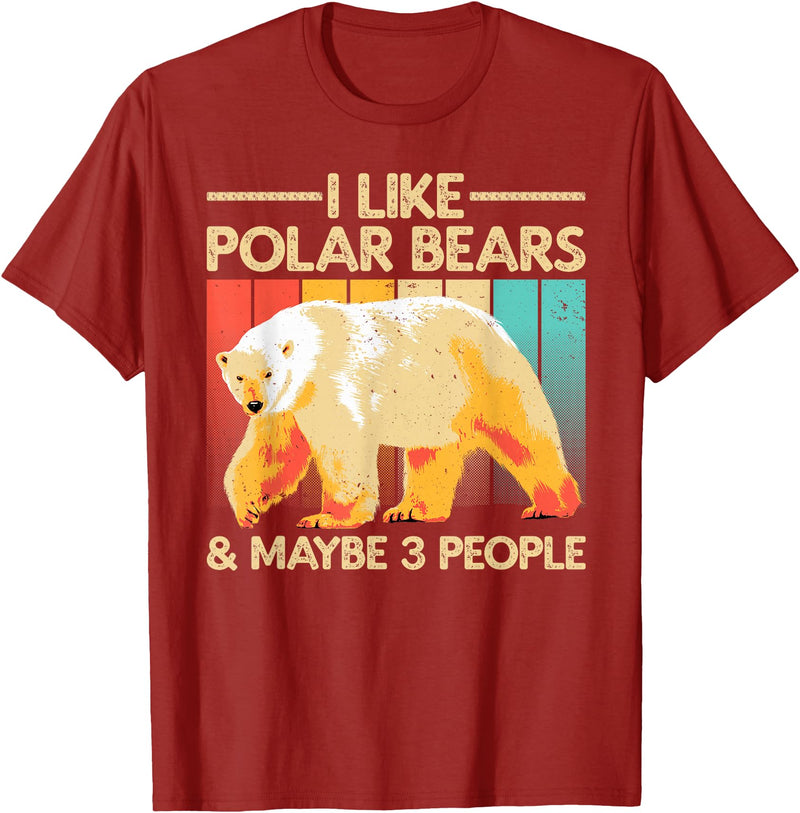 Polar Bear Gift Polar Bear Accessories & Stuff Cute Polar Bear Design For Men Women Kids Polar Bear Lover T-Shirt - Cranberry Red