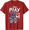 Halloween Gifts & Halloween Shirts by NLTS Scary Killer Teddy Bear Pastel Goth Style Creepy Kawaii T-Shirt - Cranberry Red