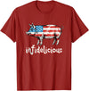 The Infidelicious Bacon Company Infidelicious - Funny Barbecue Pork BBQ Pig American Flag T-Shirt - Cranberry Red