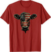 4th Of July Cow Farm Outfits For Men Cow Farm Patriotic Farmer 4th Of July USA American Flag T-Shirt - Cranberry Red