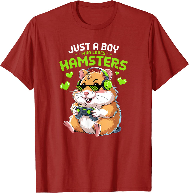 Boys Hamster T-Shirt - Cranberry Red