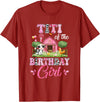 Cow First Birthday Girl Family Titi Of The Birthday Girl 1St Birthday Cow Farm Family T-Shirt - Cranberry Red