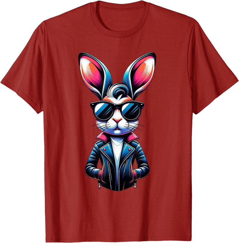 Easter Bunny, Angry Bunny, Funny Rabbit, Funny Animal T-Shirt in Cranberry Red