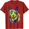 Funny Dog Lover Shirts Cattle Dog Shirt Funny Australian Cattle Dog Pop-Art Shirt T-Shirt - Cranberry Red