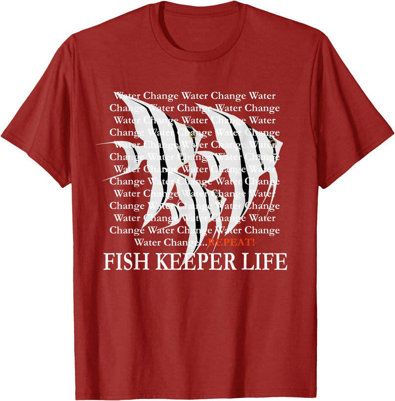 Pinoy Angelfish, Fish Keeping Hobby Aquarist Gifts Water Change Repeat Fish Keeper Life, Tropical Angelfish T-Shirt - Cranberry Red