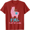 BlueTonic Animals FML Fluff My Llama Cute Animal T-Shirt - Cranberry Red