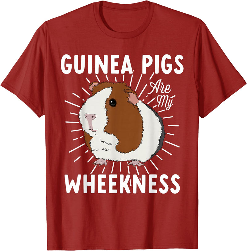Guinea Pig Lover Co Funny Guinea Pig Lover Guinea Pigs Are My Wheekness Cute T-Shirt - Cranberry Red