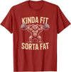 Bear Kinda Fit Sorta Fat Funny Gym Humor Bear Kinda Fit Sorta Fat Funny Gym Weightlifting Workout T-Shirt - Cranberry Red