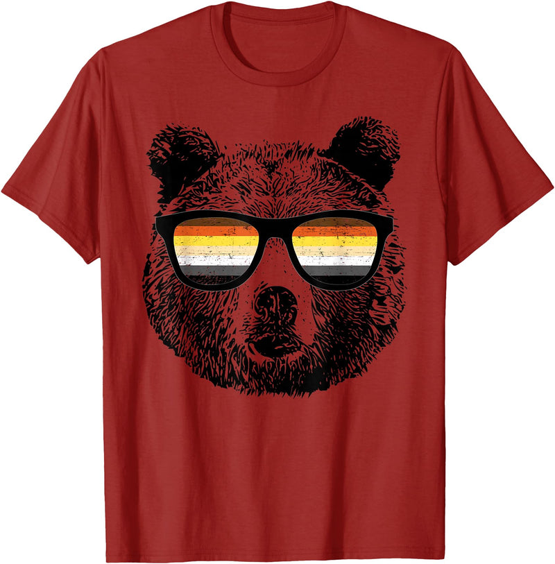 Equal Rights Gay Bear Sânpebe Designs Gay Bear with Sunglasses T-Shirt - Cranberry Red