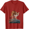 Mountain Lion Prowling and almost about to attack Mountain Lion on The Hunt and About to Pounce T-Shirt - Cranberry Red