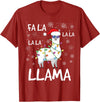 Funny Christmas Llama Shirts FA La La Llama Shirt Women Men Kids Funny Llama Christmas T-Shirt - Cranberry Red