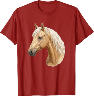 Palomino Horse Designs Palomino Horse T-Shirt - Cranberry Red