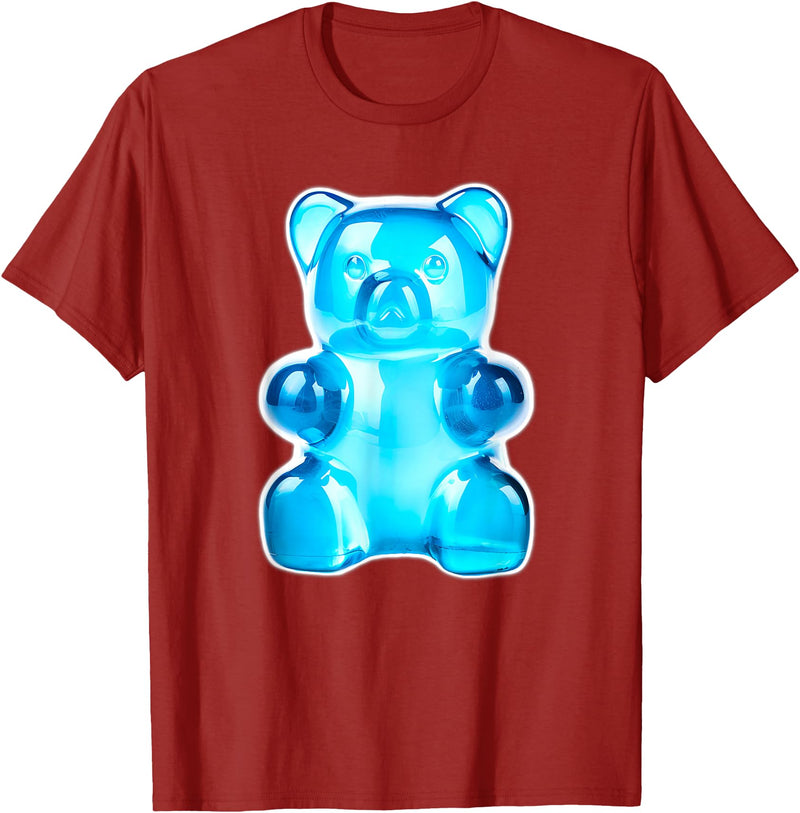 Urban Empyre Blue Gummy Bear Candy T-Shirt - Cranberry Red