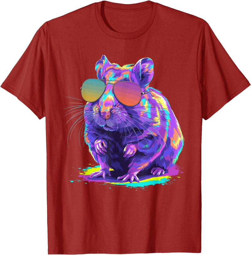 Cute Hamster Art for Men Women Kids Syrian Hamster Lover T-Shirt - Cranberry Red