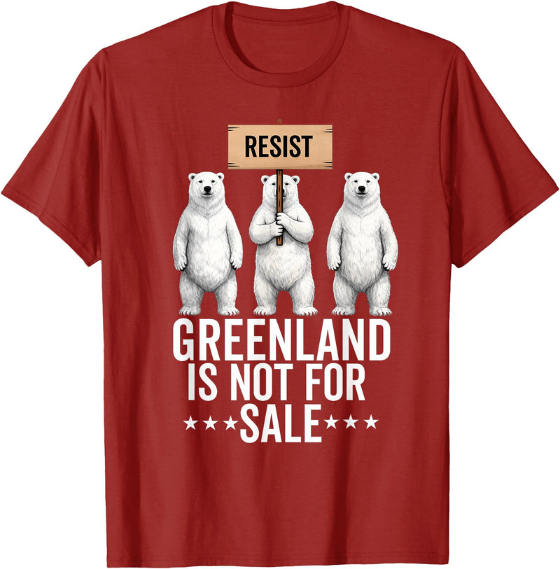 Greenland is not for sale Merch Greenland is not for Sale Polar Bear Greenland Denmark T-Shirt - Cranberry Red